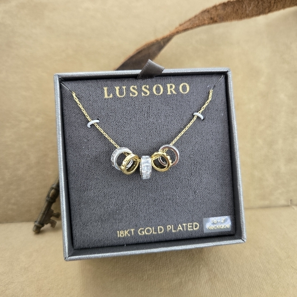 Lussoro 18kt Gold Plated Necklace. Stunning Statement Piece. New.